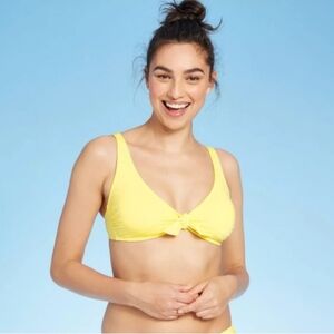 Kona Sol Sunny Yellow Tie Swim Top
